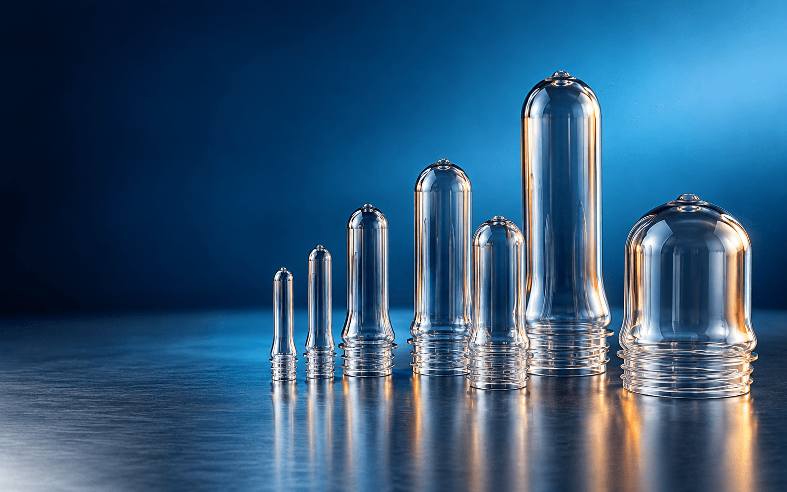 Clear PET preforms in a range of neck sizes